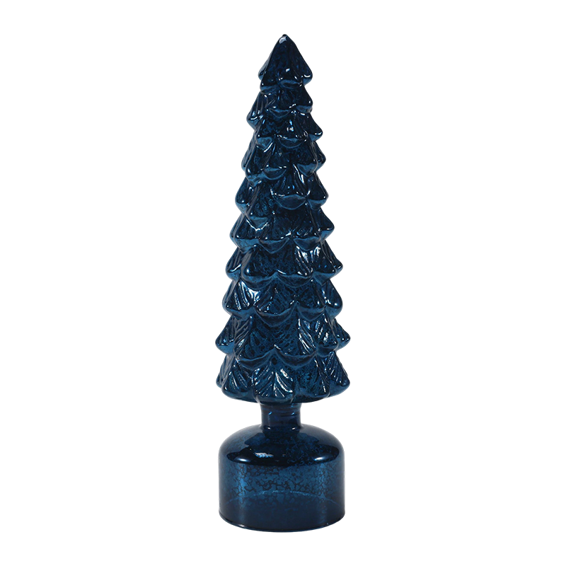Set de brad rotativ de sticlă de Crăciun cu LED-uri de 10×25 și 10×28 cm Ornamente festive