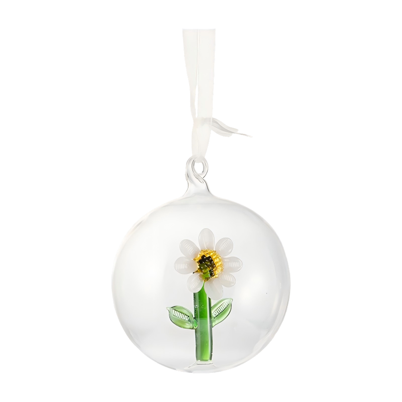 Set de ornamente din sticlă de Crăciun suflată manual de 8 cm
