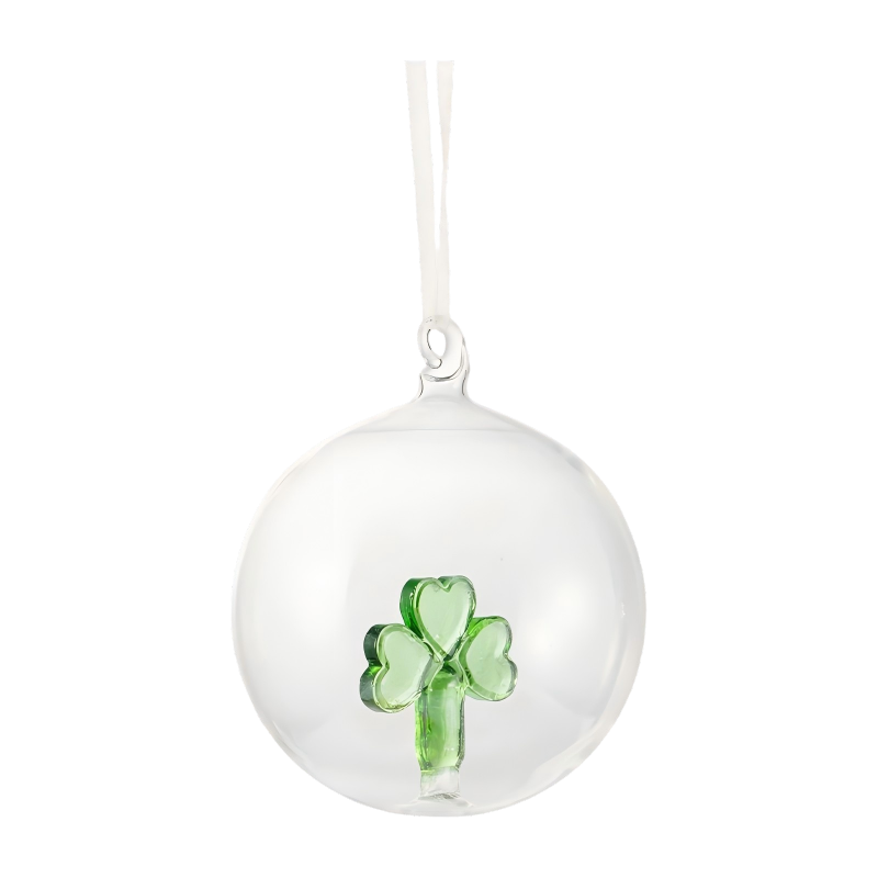 Set de ornamente din sticlă de Crăciun suflată manual de 8 cm