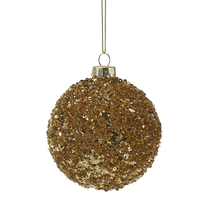 Ornament de sticlă de Crăciun de lux auriu și argintiu de 8 cm (singur / set de 3)