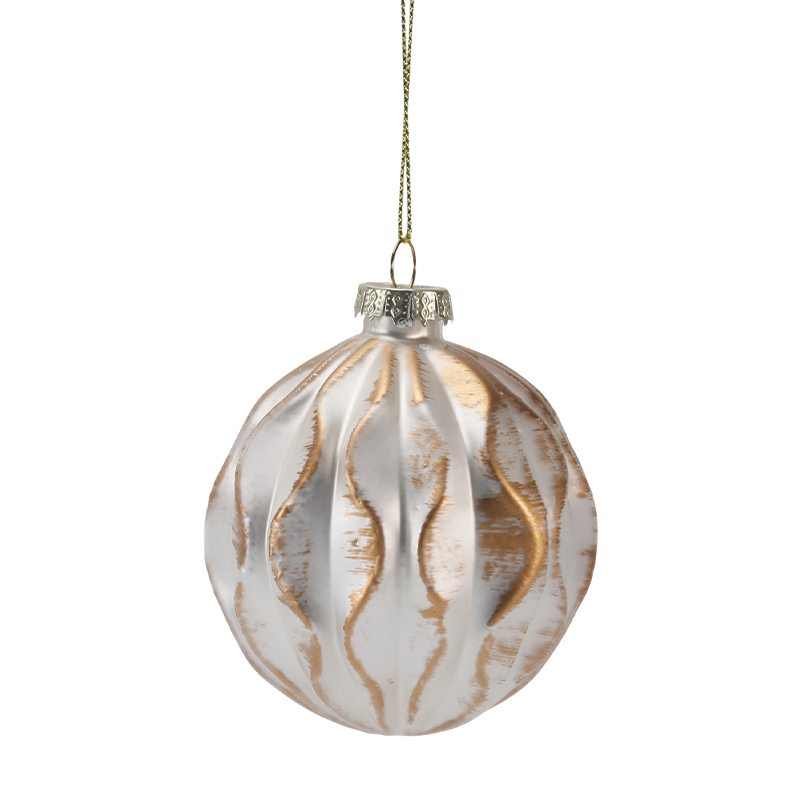 Ornament de sticlă de Crăciun de lux auriu și argintiu de 8 cm (singur / set de 3)