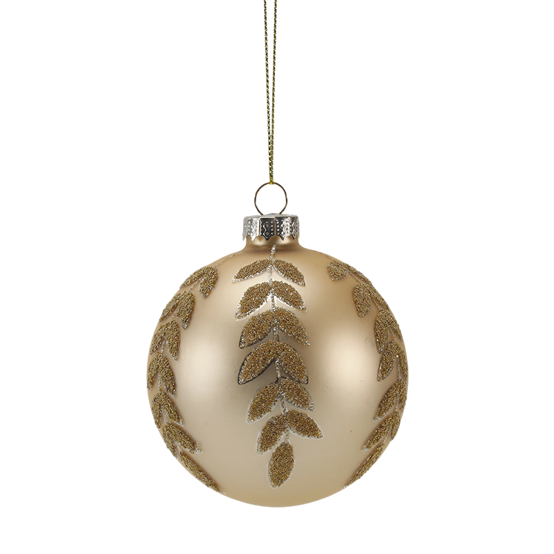 Ornament de lux de 8 cm cu bile de sticlă de Crăciun auriu și roșu (singur / set de 3)
