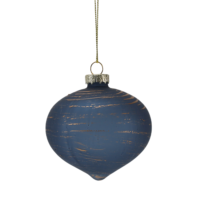 Ornament de bile de sticlă de Crăciun cu dungi Morandi de 8 cm (singur / set de 3)
