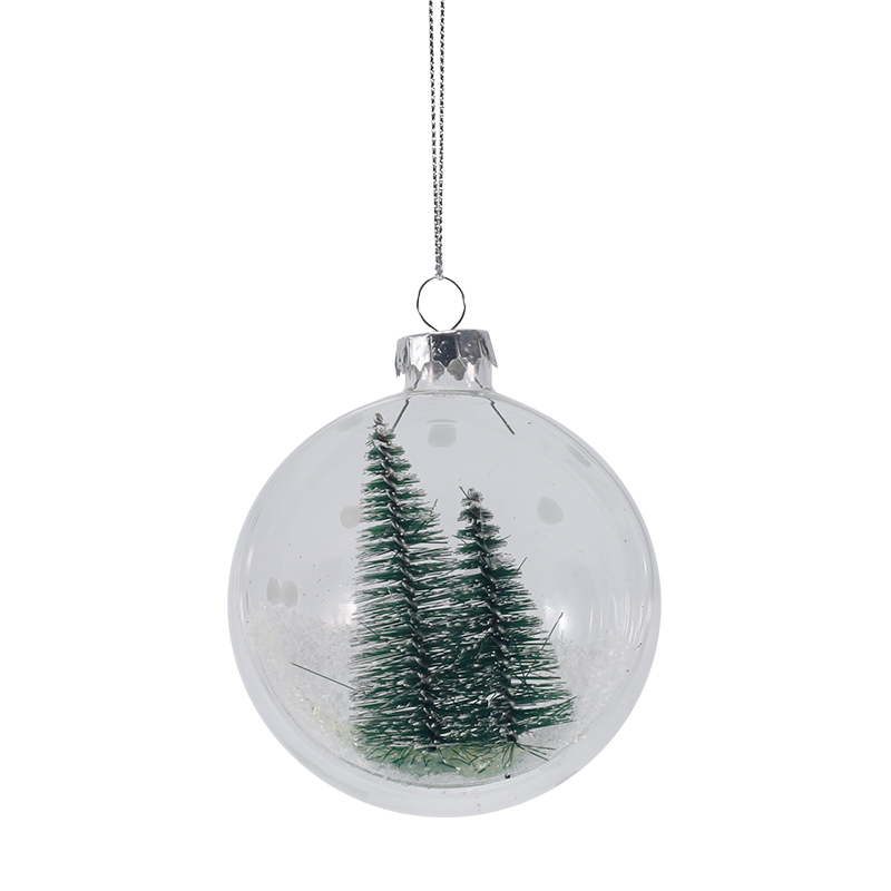Ornament de sticlă de Crăciun pentru mini brad cu zăpadă de 8 cm (singur/set)