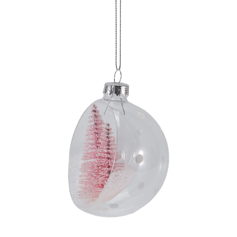 Ornament de sticlă de Crăciun pentru mini brad cu zăpadă de 8 cm (singur/set)