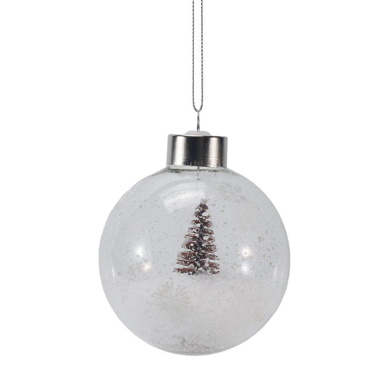 Ornament de sticlă de Crăciun pentru mini brad cu zăpadă de 8 cm (singur/set)