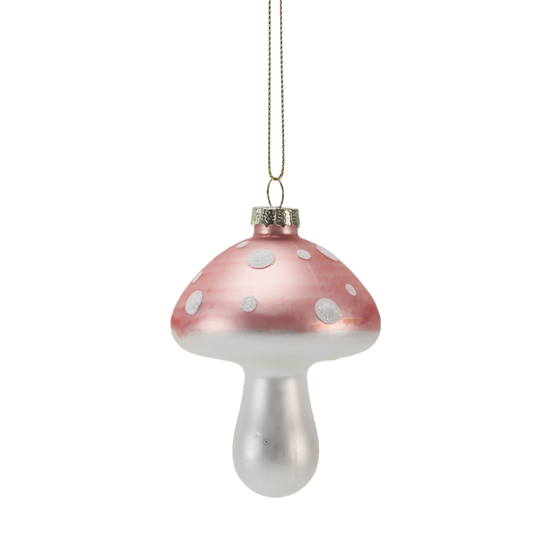Ornament de sticlă de Crăciun (Set ciuperci/cutie cadou)