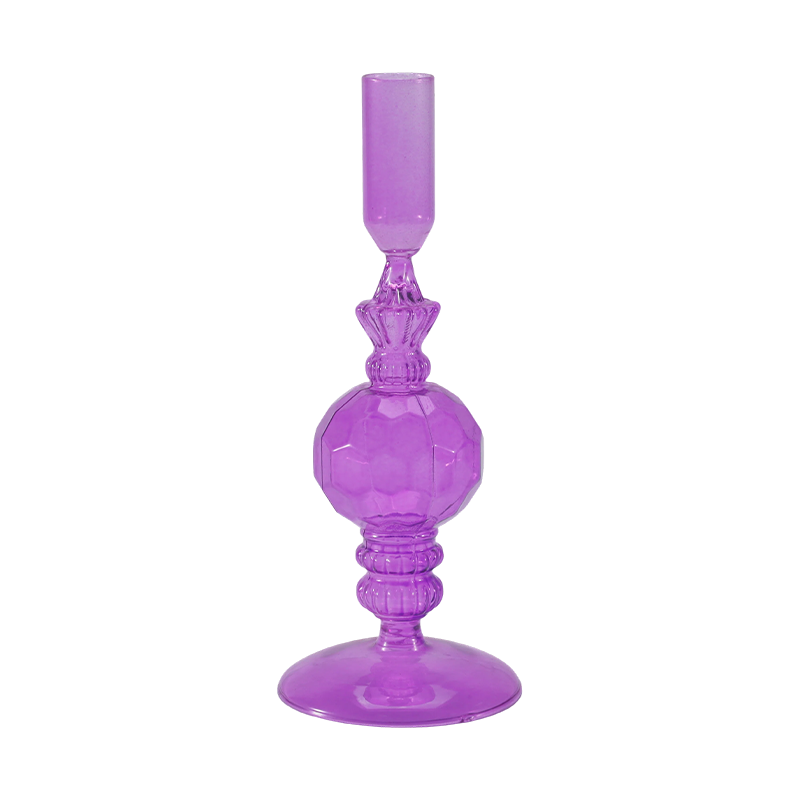 18 cm Colecție de suporturi de lumânări din sticlă colorată