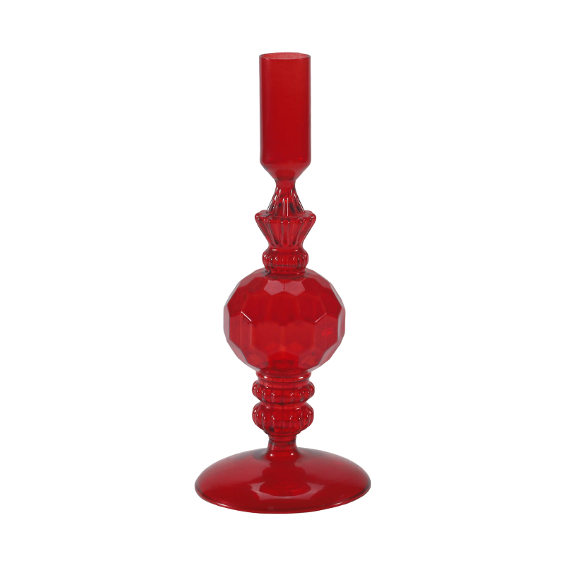 18 cm Colecție de suporturi de lumânări din sticlă colorată