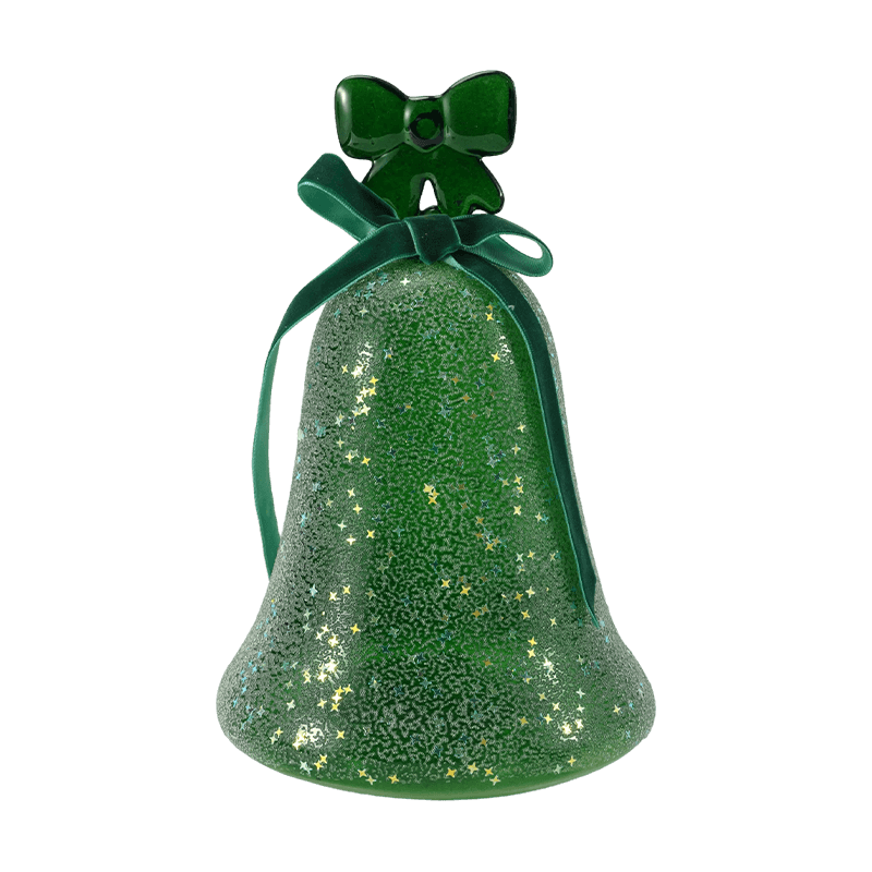 Figurină cu înger din sticlă cu mercur / Decor de clopot din sticlă mată/sclipici (cu LED)