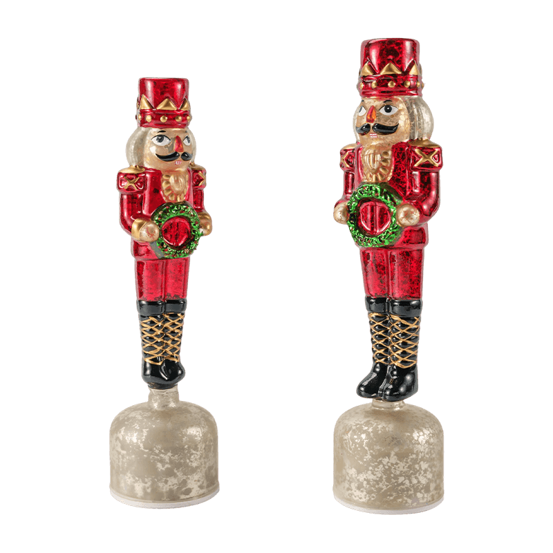 Figurină de spărgător de nuci din sticlă de mercur de epocă (finisaj roșu)