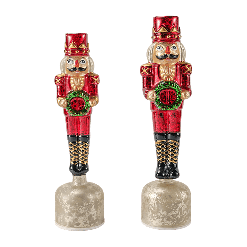 Figurină de spărgător de nuci din sticlă de mercur de epocă (finisaj roșu)