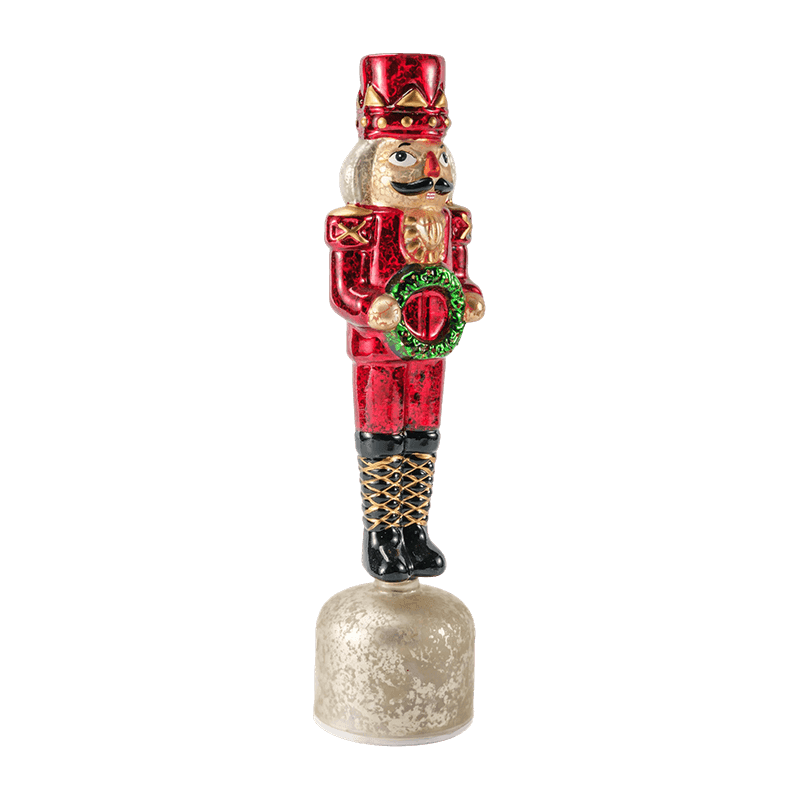 Figurină de spărgător de nuci din sticlă de mercur de epocă (finisaj roșu)