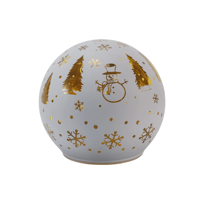 Glob de sticlă festiv (Iridiscent / Pom de Crăciun / Scenă de noapte / Stiluri de om de zăpadă)