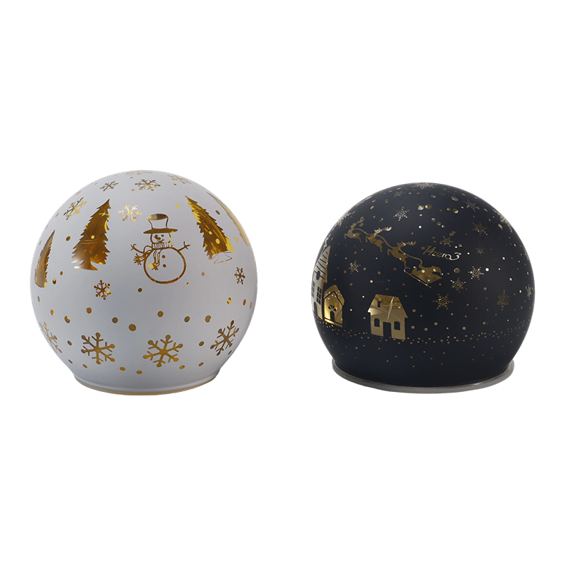 Glob de sticlă festiv (Iridiscent / Pom de Crăciun / Scenă de noapte / Stiluri de om de zăpadă)