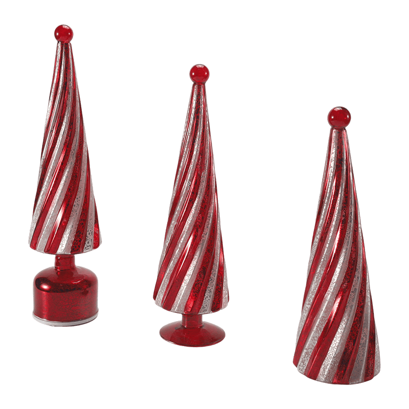 10*20 cm & 10*25 cm & 10*30 cm Vintage Mercur Glass Swirl Brad de Crăciun