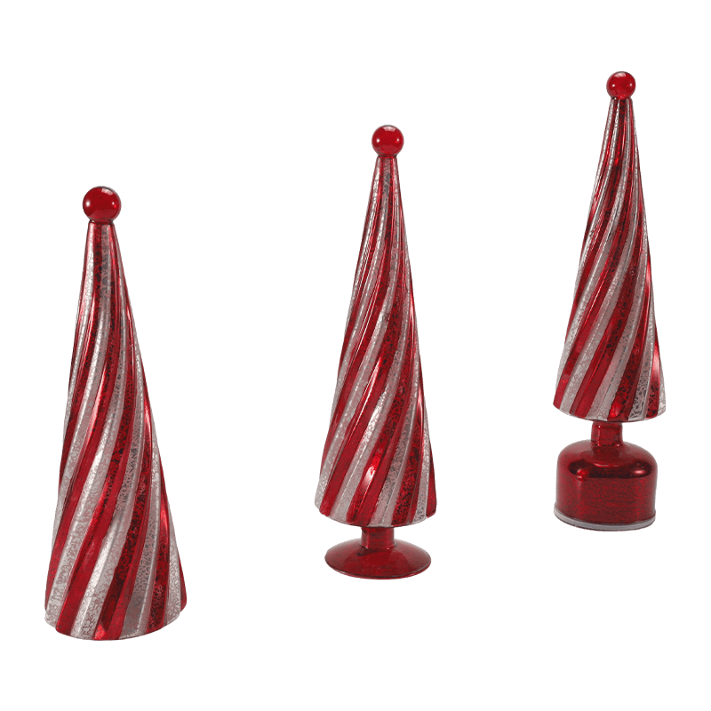 10*20 cm & 10*25 cm & 10*30 cm Vintage Mercur Glass Swirl Brad de Crăciun