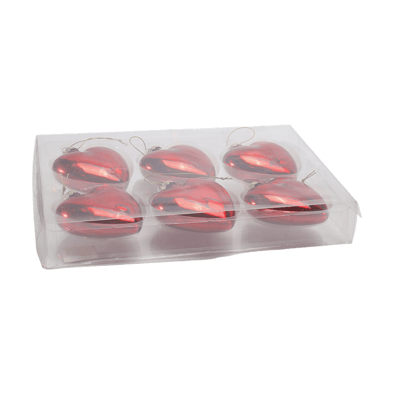 Ornament de Crăciun cu inimă de sticlă suflată manual