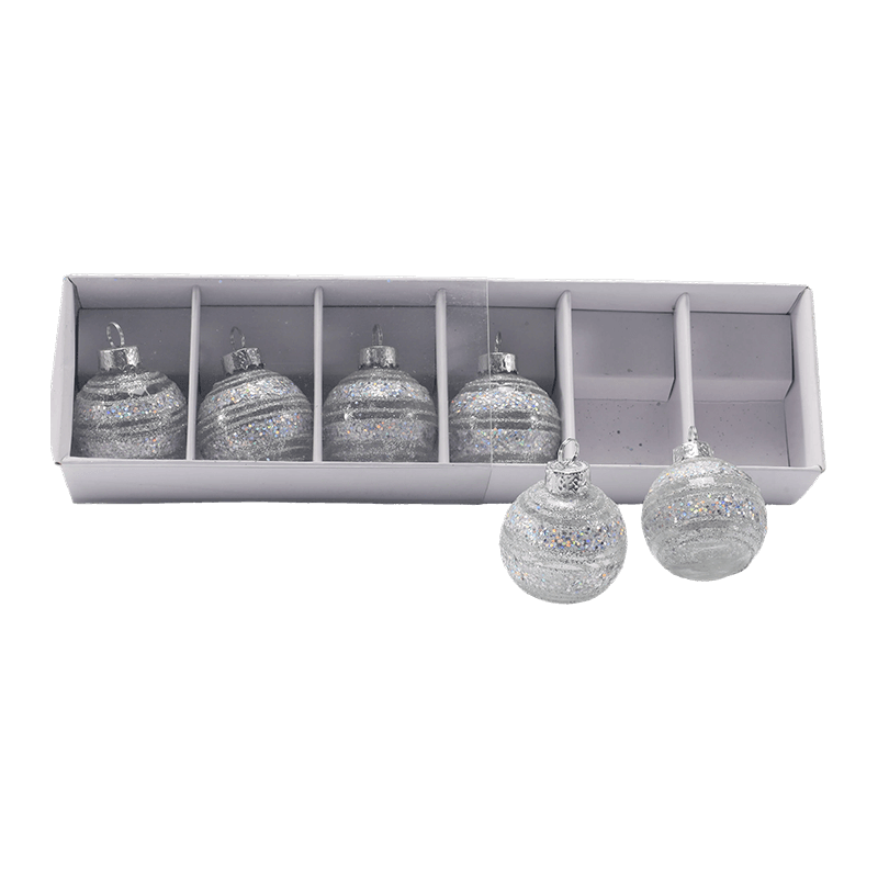 Ornament de bile de Crăciun din sticlă suflată manual