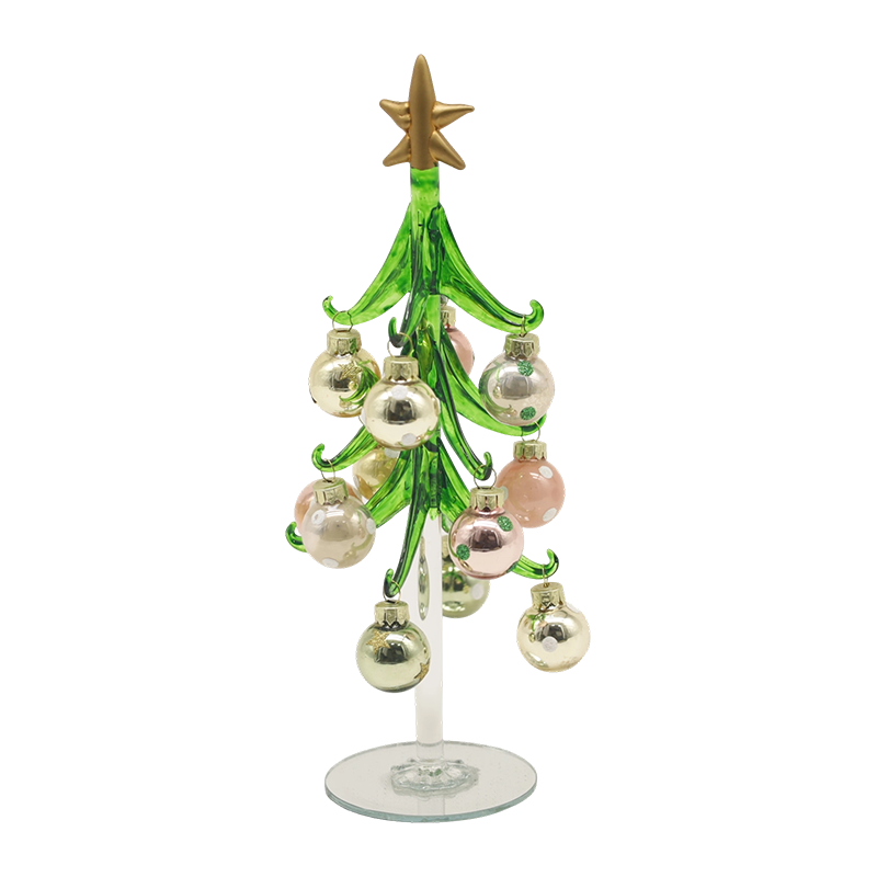 10×25 cm și 10×30 cm Pom de Crăciun din sticlă festivă împodobit cu bile decorative Opțiuni