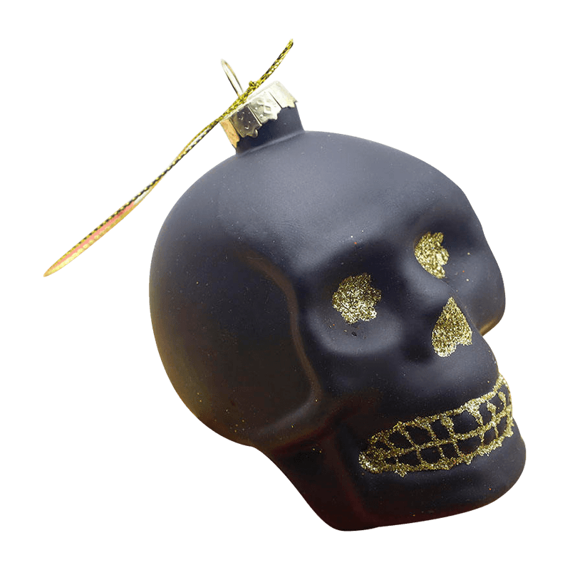 Set de ornamente de craniu de sticlă de Halloween de 8*9 cm