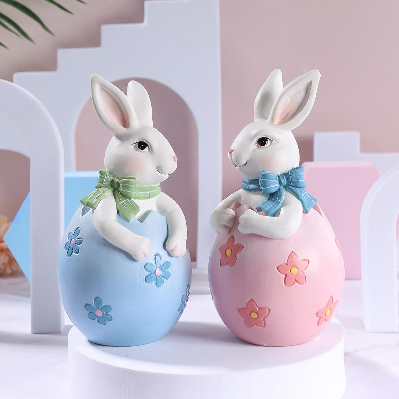 Set de decor figurine cu iepuraș de Paște din rășină 8*16 cm