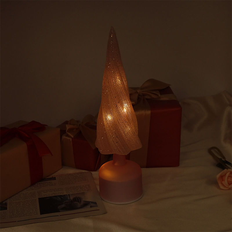 Dimensiuni 10×33 cm și 10×38 cm Pom de Crăciun din sticlă rotativ festiv cu lumini LED