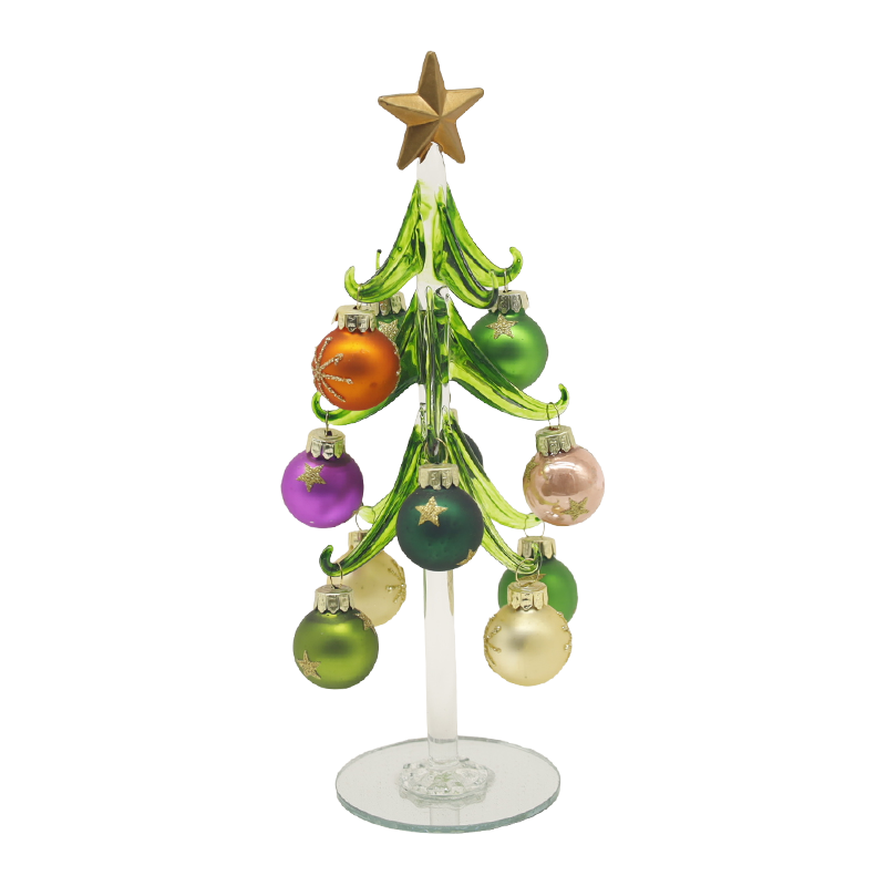 10×25 cm și 10×30 cm Pom de Crăciun din sticlă festivă împodobit cu bile decorative Opțiuni