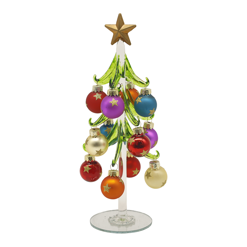 10×25 cm și 10×30 cm Pom de Crăciun din sticlă festivă împodobit cu bile decorative Opțiuni