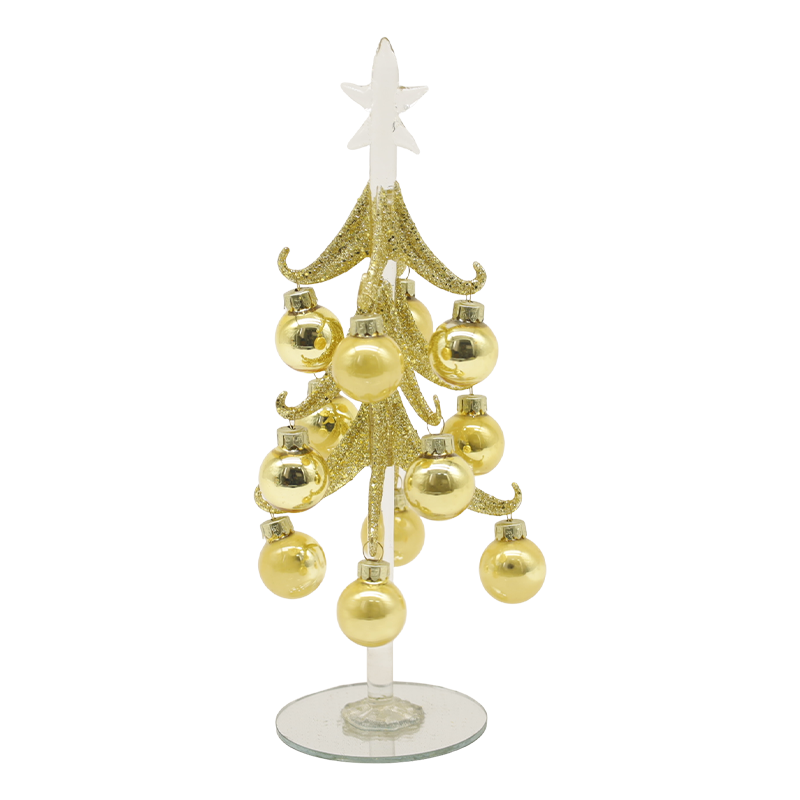 10×25 cm și 10×30 cm Pom de Crăciun din sticlă aurie festivă împodobit cu bile decorative Opțiuni
