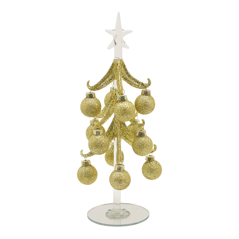 10×25 cm și 10×30 cm Pom de Crăciun din sticlă aurie festivă împodobit cu bile decorative Opțiuni