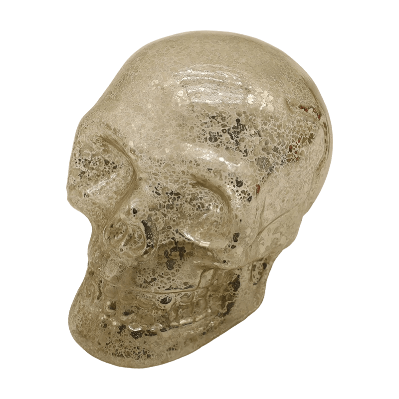 Set de ornamente de craniu din sticlă de Halloween pictate manual de 8*9 cm