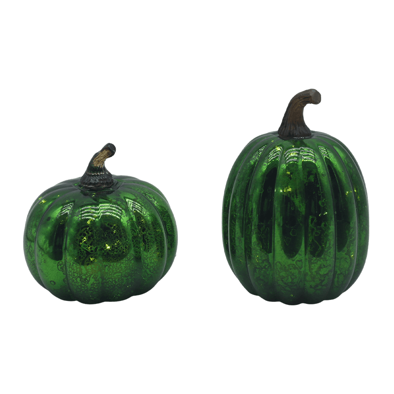 Ornament de masă cu lampă cu dovleac din sticlă de Halloween de 12*15 cm