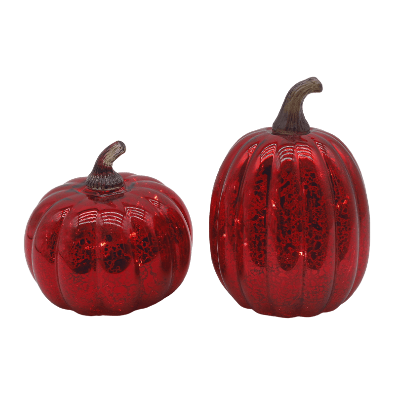 Ornament de masă cu lampă cu dovleac din sticlă de Halloween de 12*15 cm