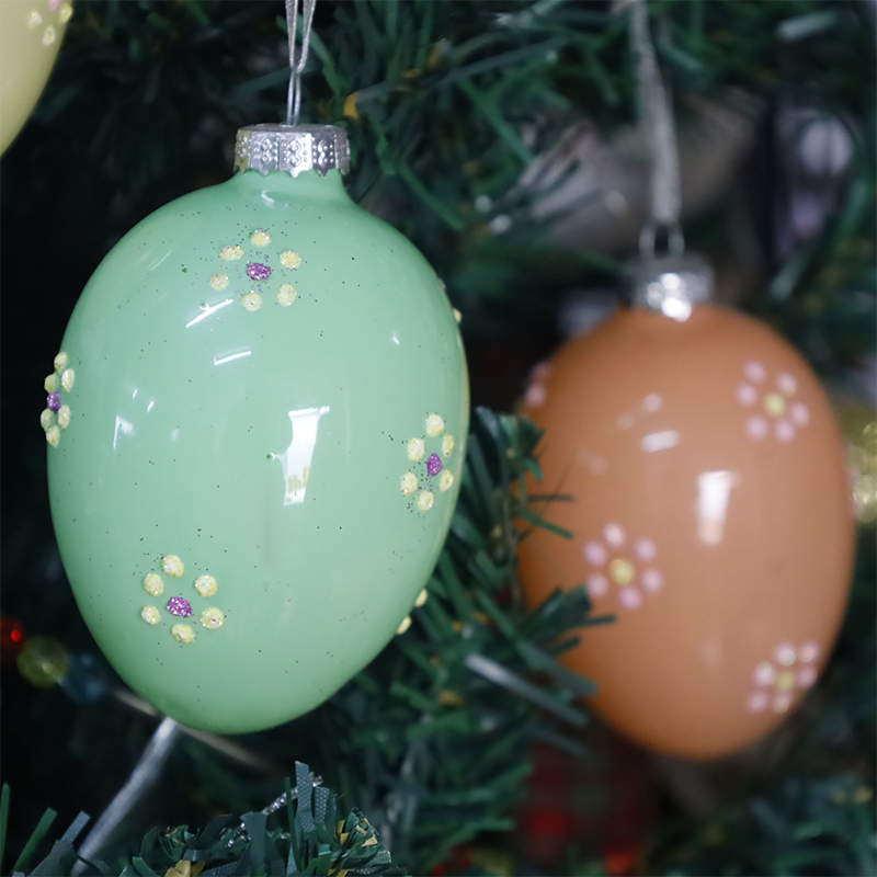 Set decor ouă din sticlă de Paște 6*8cm