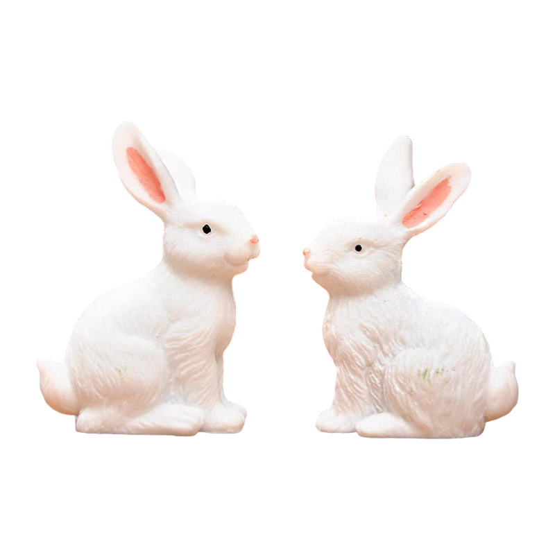Set de decor figurine cu iepuraș de Paște din rășină de 8 cm
